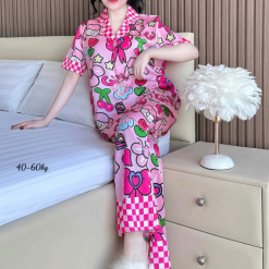 Đồ Bộ Ngủ Nữ - Đồ Bộ Quần Dài Họa Tiết Đơn Giản Mặc Mát Thoải Mái 40–60kg - DBO5201