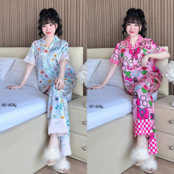 Đồ Bộ Ngủ Nữ - Đồ Bộ Quần Dài Họa Tiết Đơn Giản Mặc Mát Thoải Mái 40–60kg - DBO5201