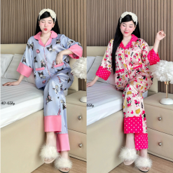 Đồ Bộ Ngủ Nữ - Đồ Bộ Quần Dài Họa Tiết Đơn Giản Mặc Mát Thoải Mái 40–65kg - DBO5202