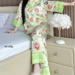 Đồ Bộ Ngủ Nữ - Đồ Bộ Quần Dài Họa Tiết Đơn Giản Mặc Mát Thoải Mái 40–65kg - DBO5202