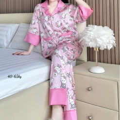 Đồ Bộ Ngủ Nữ - Đồ Bộ Quần Dài Họa Tiết Đơn Giản Mặc Mát Thoải Mái 40–65kg - DBO5202