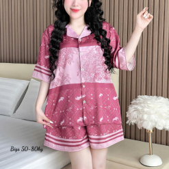 Đồ Bộ Ngủ Nữ Họa Tiết Sang Trọng Mặc Mát Thoải Mái Size Lớn 50–80kg - DBO5205