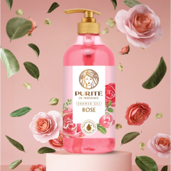 Sữa Tắm Purite Hương Hoa Hồng 850ml Dưỡng Sáng Da - Tặng 1 Chai Sữa Tắm Hương Hoa Anh Đào - 8935136865709