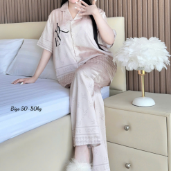 Đồ Bộ Ngủ Nữ - Đồ Bộ Tay Ngắn Quần Dài Họa Tiết Hoạt Hình Dễ Thương Mặc Mát Thoải Mái Big Size 50–80kg - DBO5206