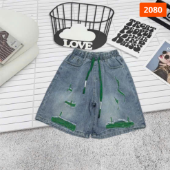 Quần Jeans Nữ Ngố Rách Vải Màu/Phối Sọc Caro - Quần Jean Lưng Thun Đẹp Dày Mềm Không Co Giãn - QG300