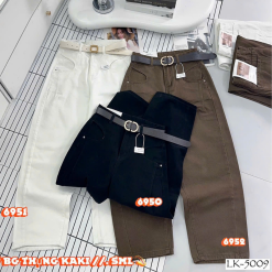 Quần Thụng Nữ - Quần Jeans Thụng - Quần Thụng Kaki Nữ Rách Túi Chất Liệu Vải Dày Mềm Không Co Giãn - QG313