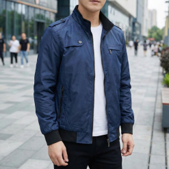 Áo Khoác Dù Nam Cổ Trụ - Áo Khoác Cổ Trụ Túi Xéo Hai Bên Bền Đẹp Có Big Size - AK097