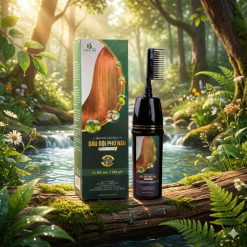 Dầu Gội Phủ Bạc Hồng Tâm Màu Nâu 200ml - 8938529135359