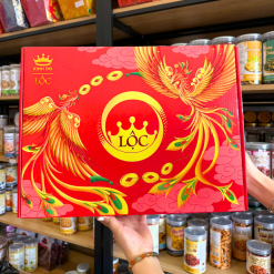 Hộp Bánh Tết Lộc Thịnh Vượng Số 2 - Bộ Quà Tết Cặp Công Kinh Đô Lộc Thinh Vượng 8 Món 1,0914kg - 8934680115735