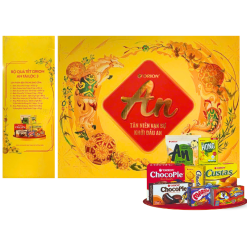 Hộp Bánh Tết Orion Tài Lộc 3 - Bộ Quà Tết Con Ngựa Orion An Tài Lộc 3 Hộp 1,3359kg Gồm 8 Món - HBT02