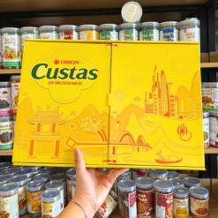 Hộp Bánh Tết Orion Custas Vạn Lộc - Bộ Quà Tết Custas Orion Vạn Lộc Mix 3 Vị Hộp 564g Gồm 6 Món - HBT03