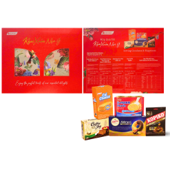 Hộp Bánh Tết Mayora Khai Xuân - Bộ Quà Tết Khai Xuân Như Ý Mayora Hộp 837g Gồm 5 Món - HBT05