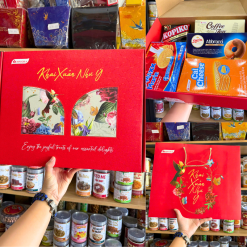 Hộp Bánh Tết Mayora Khai Xuân - Bộ Quà Tết Khai Xuân Như Ý Mayora Hộp 837g Gồm 5 Món - HBT05
