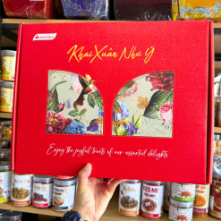 Hộp Bánh Tết Mayora Khai Xuân - Bộ Quà Tết Khai Xuân Như Ý Mayora Hộp 837g Gồm 5 Món - HBT05