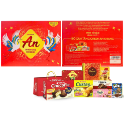 Hộp Bánh Tết Orion An Khang - Bộ Quà Tết Con Hạt Orion An Khang Hộp 1,7272g Gồm 8 Món - 8936029422566