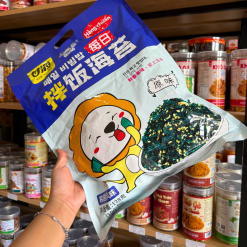 Rong Biển Rắc Cơm Ăn Liền QUDOUYU Hình Con Sư Tử Bịch Xanh Dương 128gr - 6973360420846