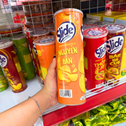 Bánh Snack Khoai Tây Lát Slide Vị Nguyên Bản - Bánh Slide Khoai Tây Màu Cam 145Gr (Hộp To) - 8934680011198