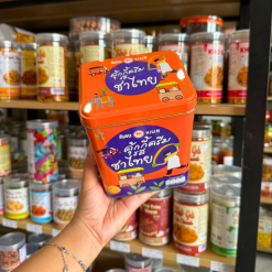 Bánh Quy Nhân Trà Thái Hộp Thiếc KILIN Thái Lan 400g - Hộp Màu Cam Tím - 8859465691252