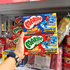 Bánh Cá ORION MARINE BOY Vị Tôm Nướng Môi Đỏ 35g - Hộp Đỏ - 8936036021165