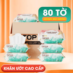 1 Thùng 6 Bịch Khăn Ướt 80 Tờ Topgia Ban Mai - TOPGIABMTHUNG6