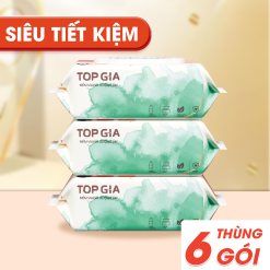 1 Thùng 6 Bịch Khăn Ướt 80 Tờ Topgia Ban Mai - TOPGIABMTHUNG6