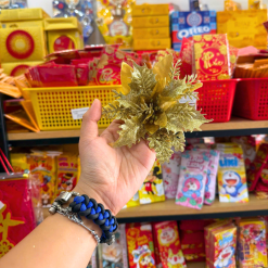 1 Hoa Kim Tuyến Trang Trí Tết - Bông Kim Tuyến Vàng, Đỏ, Trắng - HKT01