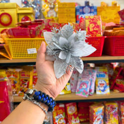 1 Hoa Kim Tuyến Trang Trí Tết - Bông Kim Tuyến Vàng, Đỏ, Trắng - HKT01