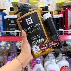 Dầu Gội Romano Grandiose 650g - Dầu Gội Nam Chai Vàng (Tặng Sữa Tắm Sạch Sảng Khoái) - 8935212813808
