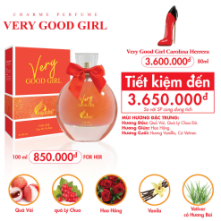 Nước Hoa Nữ Charme Very Good Girl Xịt Có Kim Tuyến 100ml - Hương Thơm Ngọt Ngào Quyến Rũ - 8936194698346