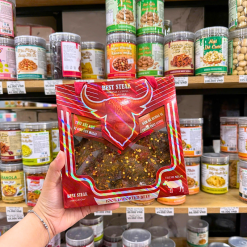 Khô Bò Sấy Khô Vị Truyền Thống Siêu Cay Malai BEST STEAK Hộp Vuông Ánh Kim Đầu Bò - KBSKVTTSC