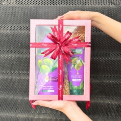 Set Quà Tặng Dầu Gội & Dầu Xả Palmolive Naturals Silky Straight (Set Màu Tím) - PALMOLIVETIM