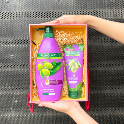 Set Quà Tặng Dầu Gội & Dầu Xả Palmolive Naturals Silky Straight (Set Màu Tím) - PALMOLIVETIM
