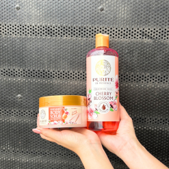 Set Quà Tặng Purité De Prôvence Gồm Sữa Tắm & Tẩy Tế Bào Chết Body Hương Hoa Anh Đào - SETPURITEANHDAO