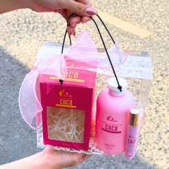 Set Phụ Kiện Giỏ Quà Tặng - Túi Trong Vuông Lót Giấy Rơm Thắt Nơ Xinh Xắn Nhiều Màu - SETQUA02