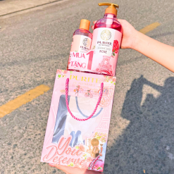 Set Quà Tặng Sữa Tắm Purité Hương Hoa Hồng Rose 850ml + Sữa Tắm Purité Hương Anh Đào Cherry Blossoms 250ml - SET2SUATAMPURITE