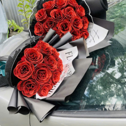 10 Bông Hồng Nhũ Tông Đỏ Size To - CB10BONGNHU