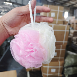 Bông Tắm Tròn 2 Màu Trắng Hồng - 1 Cái ( HÀNG THƯỜNG CÓ TÚI) - BTT2MTH