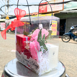 Set Quà Tặng Nước Hoa Nữ Charme So Sexy 50ml - Túi Trong Vuông Có Đèn Đom Đóm Lót Giấy Rơm Thắt Nơ Xinh Xắn Nhiều Màu - SETQUACHARME38