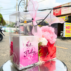 Set Quà Tặng Nước Hoa Charme Darling Mùi Nữ 50ml Hương Ngọt Ngào Quyến Rũ - Túi Trong Vuông Có Đèn Đom Đóm Lót Giấy Rơm Thắt Nơ Xinh Xắn Nhiều Màu - SETQUACHARME41