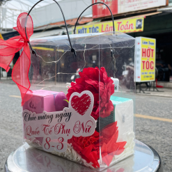 Set Hộp Quà Tặng Nước Hoa Nữ Charme Sì 25ml - Túi Trong Vuông Có Đèn Đom Đóm Lót Giấy Rơm Thắt Nơ Xinh Xắn Nhiều Màu - SETQUACHARME47