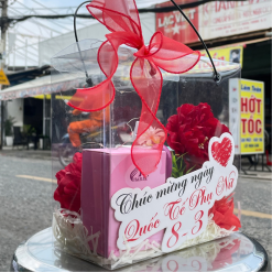 Set Hộp Quà Tặng Nước Hoa Nữ Charme Sì 25ml - Túi Trong Vuông Có Đèn Đom Đóm Lót Giấy Rơm Thắt Nơ Xinh Xắn Nhiều Màu - SETQUACHARME47