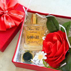 Set Hộp Quà Tặng Nước Hoa Nữ Kat Kev Parfume Good Girl 50ml - Hộp Hoa Rơm Nhiều Màu - SETQUAKATKEV03