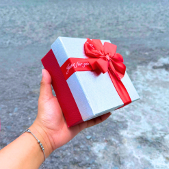 Hộp Quà Giấy Vuông Nhiều Màu Nắp Rời Đính Nơ Xinh - Hộp Vừa Không Có Hoa Rơm - HOPQUAGIAY01