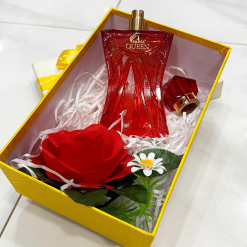Set Hộp Quà Tặng Chữ Nhật Lớn Nước Hoa Nữ Charme Queen 100ml - Hộp Hoa Rơm Nhiều Màu - SETQUACHARME50