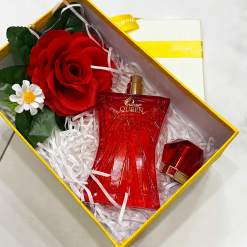 Set Hộp Quà Tặng Chữ Nhật Lớn Nước Hoa Nữ Charme Queen 100ml - Hộp Hoa Rơm Nhiều Màu - SETQUACHARME50