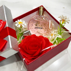 Set Hộp Quà Tặng Nước Hoa Nữ Charme Chance Hồng 50ml - Hộp Hoa Rơm Nhiều Màu - SETQUACHARME53