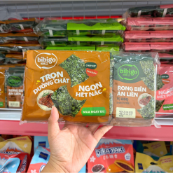Rong Biển Ăn Liền Bibigo Gồm 4 Vị (Truyền Thống, Dầu Mè, Muối Hồng, BBQ) - 1 Lốc 3 Gói - 8935297104754