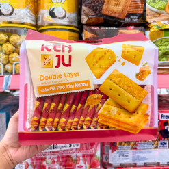 Bánh Quy Kenju 2 Lớp Nhân Gà Nướng Phô Mai 216g - Túi 16 Gói - 8936047444250