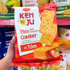 Bánh Quy Mỏng Giòn Vị Tôm Kenju Richy Gói 192g - 8936047440290