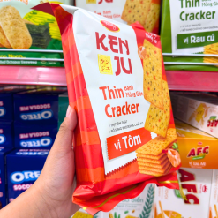 Bánh Quy Mỏng Giòn Vị Tôm Kenju Richy Gói 192g - 8936047440290